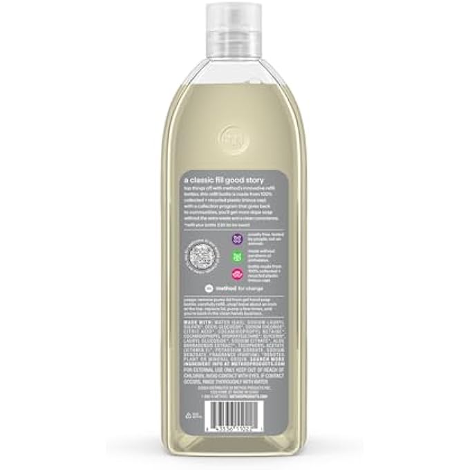 Method PREMIUM GEL HAND WASH REFILL, VETIVER + AMBER, RECYCLABLE BOTTLES, BIODEGRADABLE FORMULA, 34 FL OZ (PACK OF 4) - Image 2